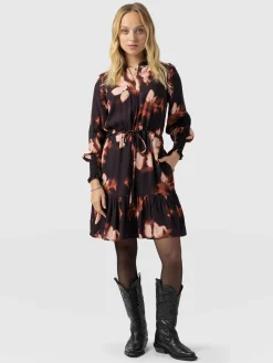 Dresses|Saint and Sofia Mini Olivia Zip Up Dress - Orange Aurora