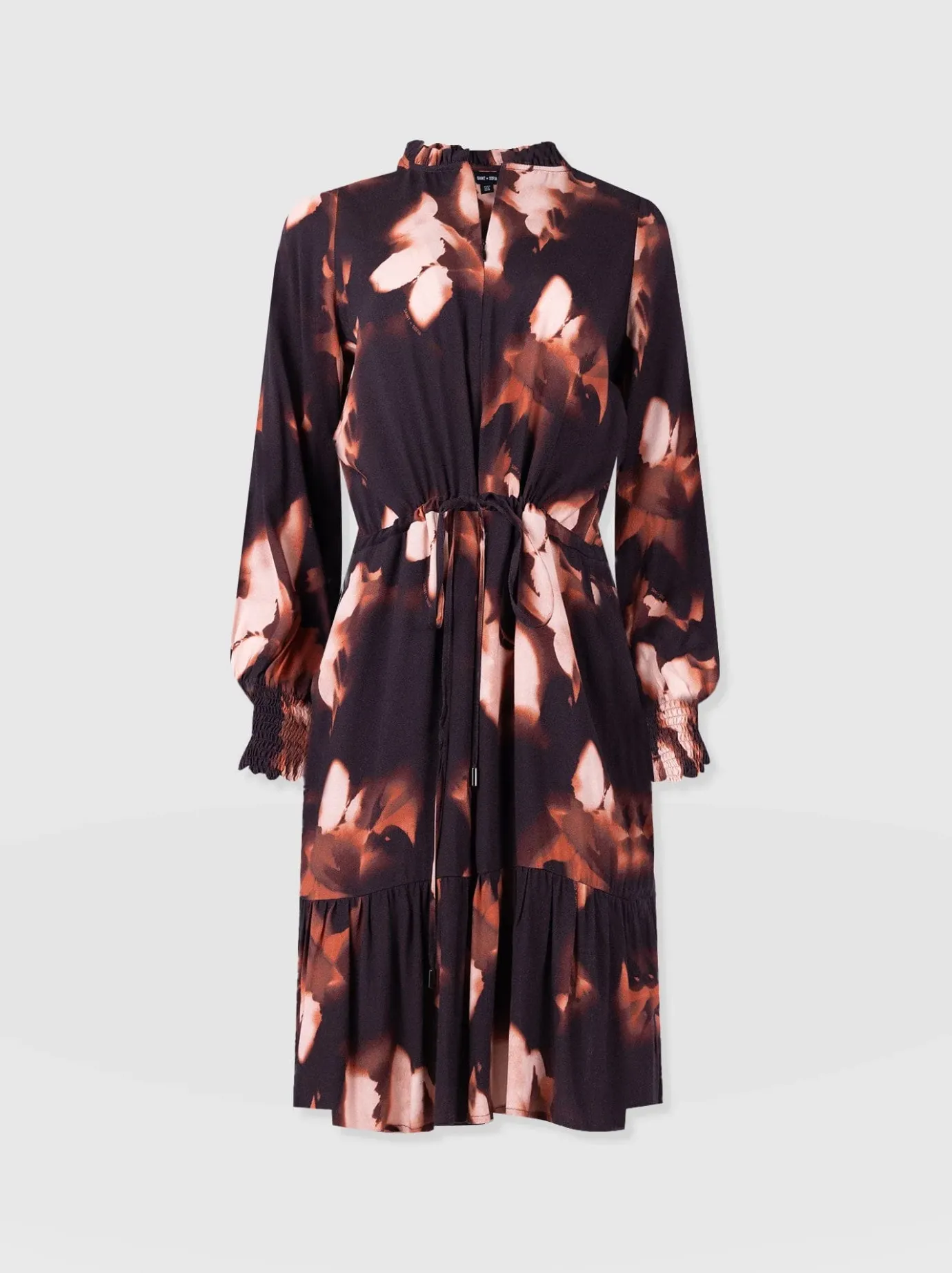 Dresses|Saint and Sofia Mini Olivia Zip Up Dress - Orange Aurora