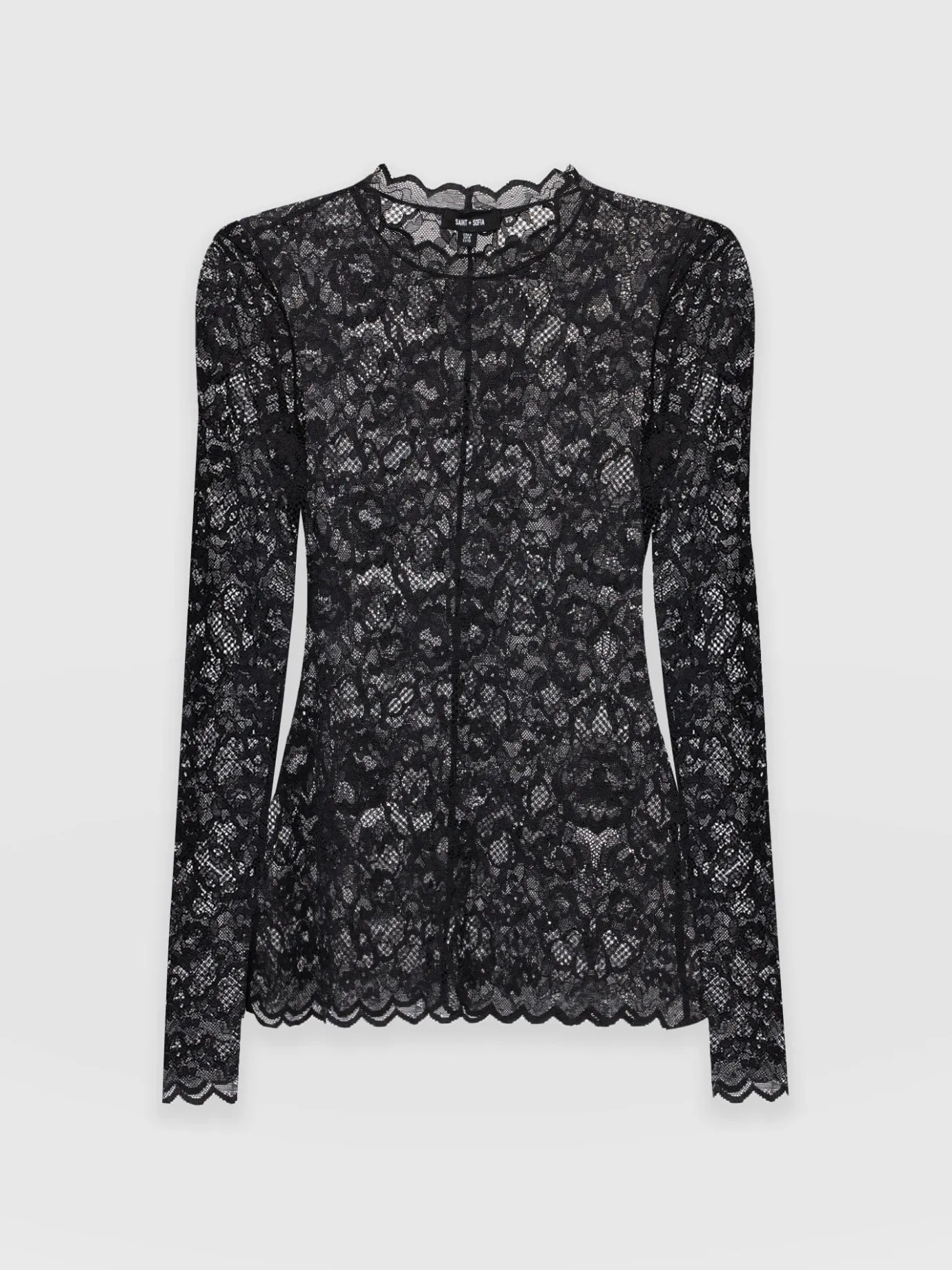 T-shirts & Tanks|Saint and Sofia Miranda Lace Tee - Black