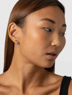 Silver Jewelry|Jewelry|Saint and Sofia Molten Huggie Earrings - Silver