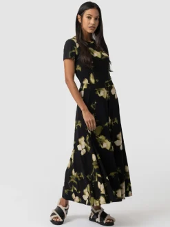 Skirts|Saint and Sofia Nora A-Line Skirt - Green Aurora