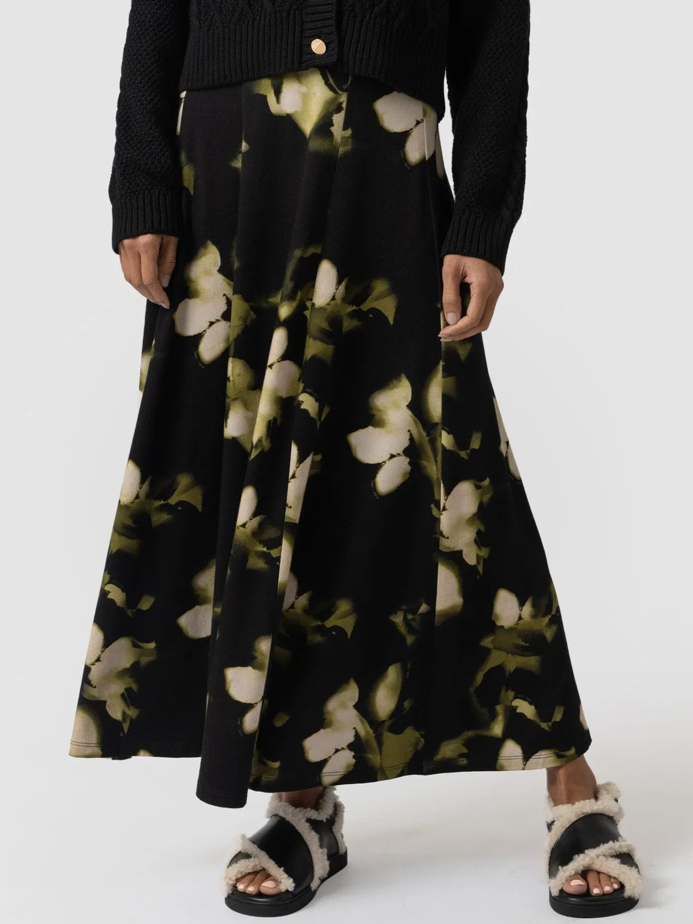 Skirts|Saint and Sofia Nora A-Line Skirt - Green Aurora