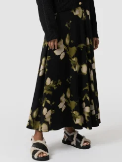 Skirts|Saint and Sofia Nora A-Line Skirt - Green Aurora