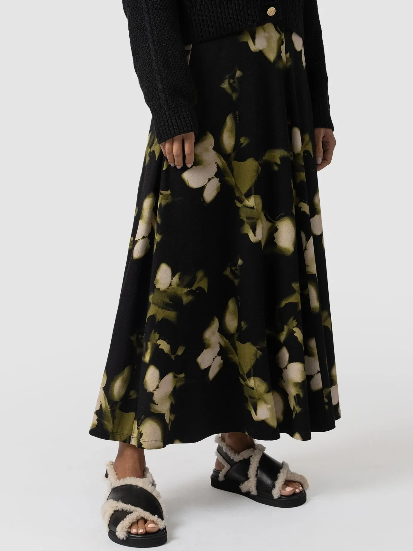 Skirts|Saint and Sofia Nora A-Line Skirt - Green Aurora