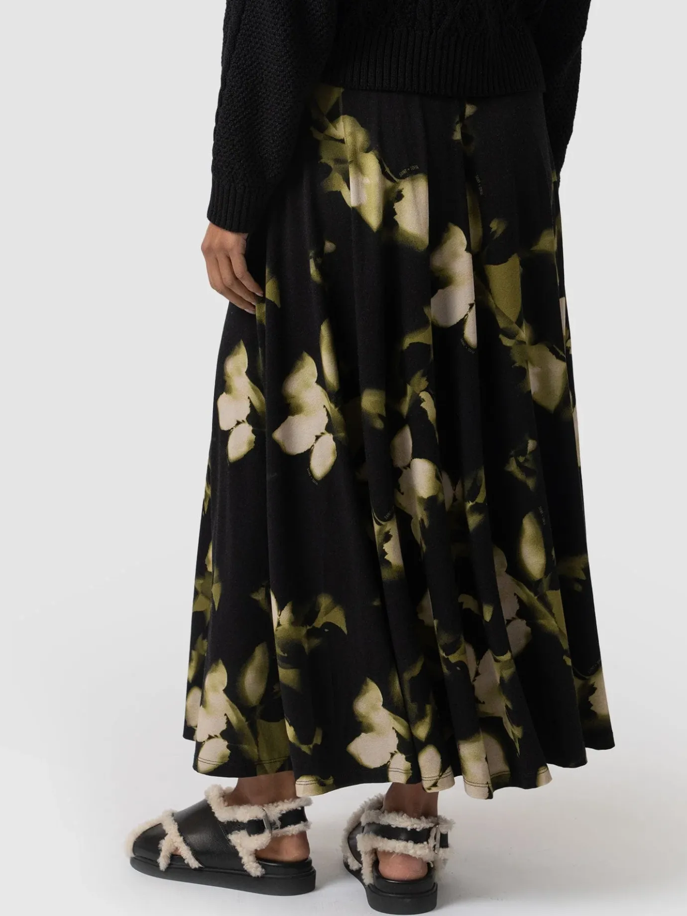 Skirts|Saint and Sofia Nora A-Line Skirt - Green Aurora