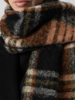 Scarves & Hats|Accessories|Saint and Sofia Nora Check Scarf - Orange