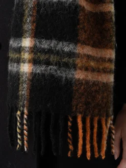Scarves & Hats|Accessories|Saint and Sofia Nora Check Scarf - Orange