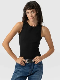 T-shirts & Tanks|Saint and Sofia Nova Racer Vest - Black
