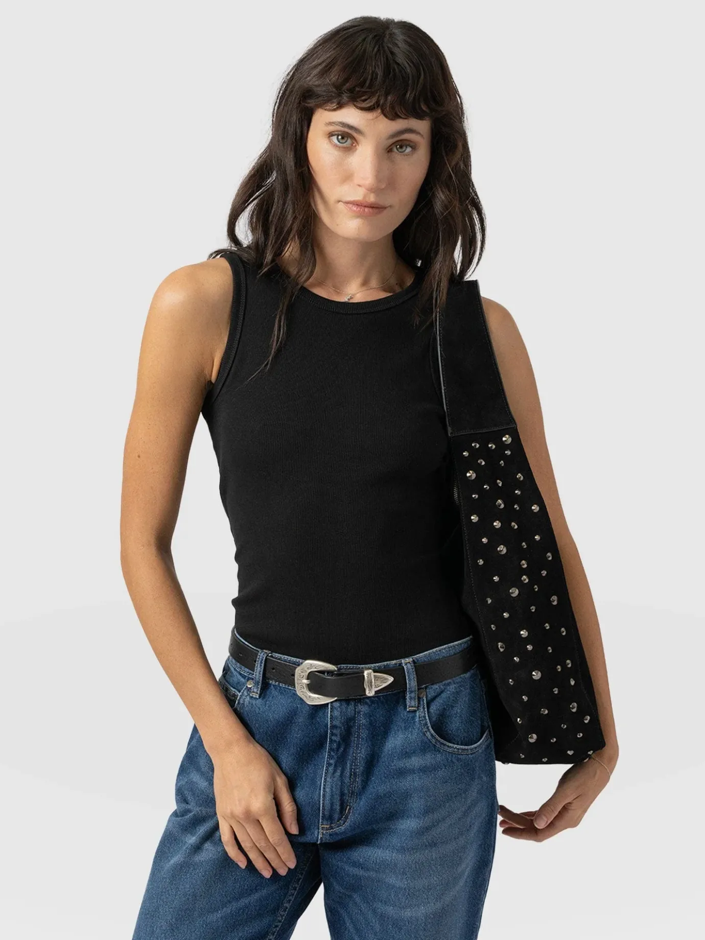 T-shirts & Tanks|Saint and Sofia Nova Racer Vest - Black
