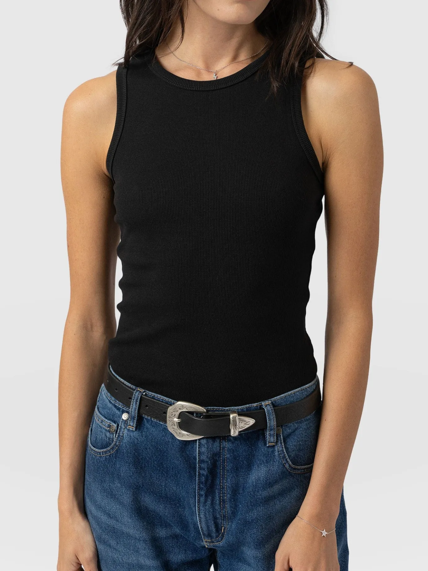 T-shirts & Tanks|Saint and Sofia Nova Racer Vest - Black