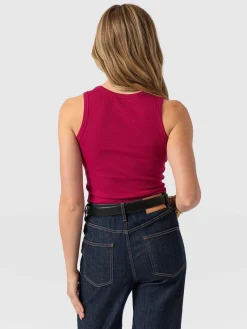 T-shirts & Tanks|Saint and Sofia Nova Racer Vest - Fuchsia Pink