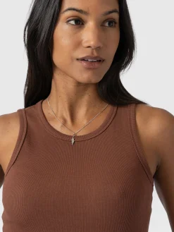 T-shirts & Tanks|Saint and Sofia Nova Racer Vest - Russet Brown