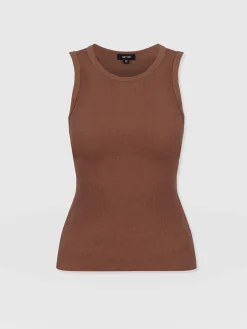 T-shirts & Tanks|Saint and Sofia Nova Racer Vest - Russet Brown
