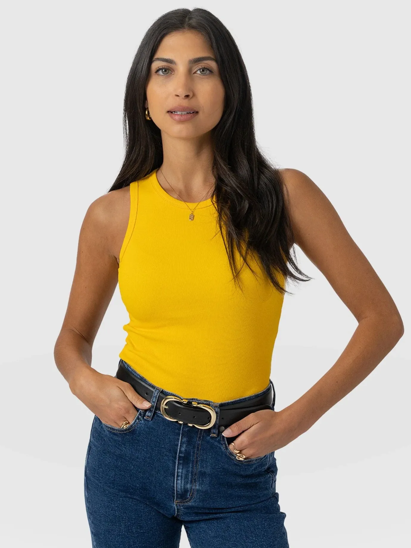 T-shirts & Tanks|Saint and Sofia Nova Racer Vest - Yellow