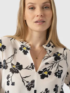 T-shirts & Tanks|Saint and Sofia Olivia Blouse - White Spring Floral