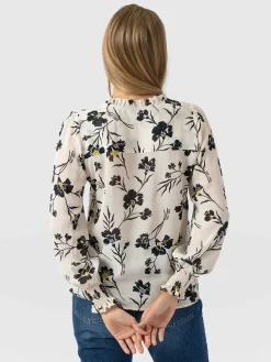 T-shirts & Tanks|Saint and Sofia Olivia Blouse - White Spring Floral