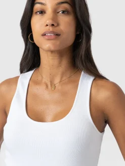 T-shirts & Tanks|Saint and Sofia Olivia Rib Vest - White