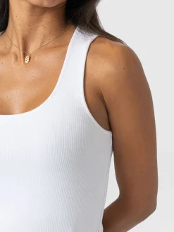 T-shirts & Tanks|Saint and Sofia Olivia Rib Vest - White