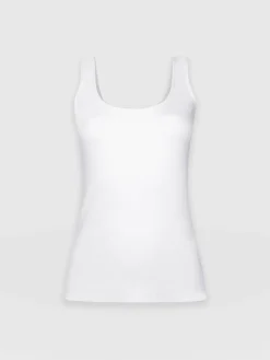 T-shirts & Tanks|Saint and Sofia Olivia Rib Vest - White
