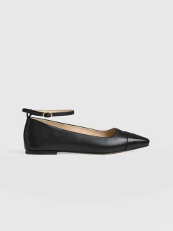 Shoes|Leather|Saint and Sofia Ophelia Leather Ballerinas - Black