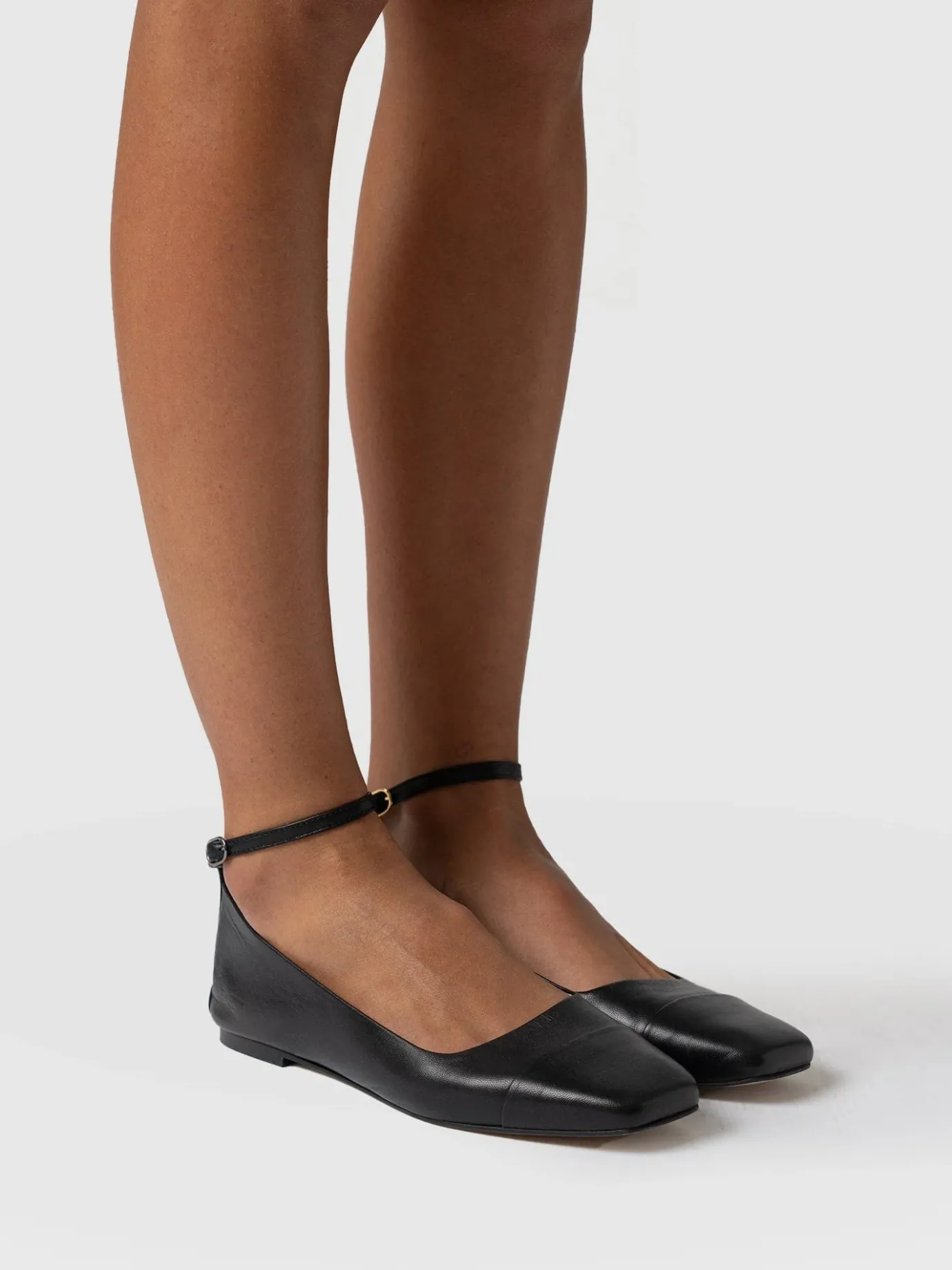 Shoes|Leather|Saint and Sofia Ophelia Leather Ballerinas - Black