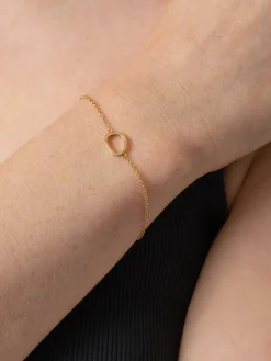 Gold Jewelry|Jewelry|Saint and Sofia Organic Open Oval Bracelet - Gold