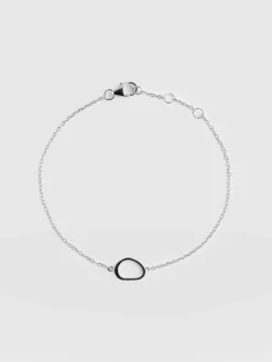 Silver Jewelry|Bracelets|Saint and Sofia Organic Open Oval Bracelet - Silver