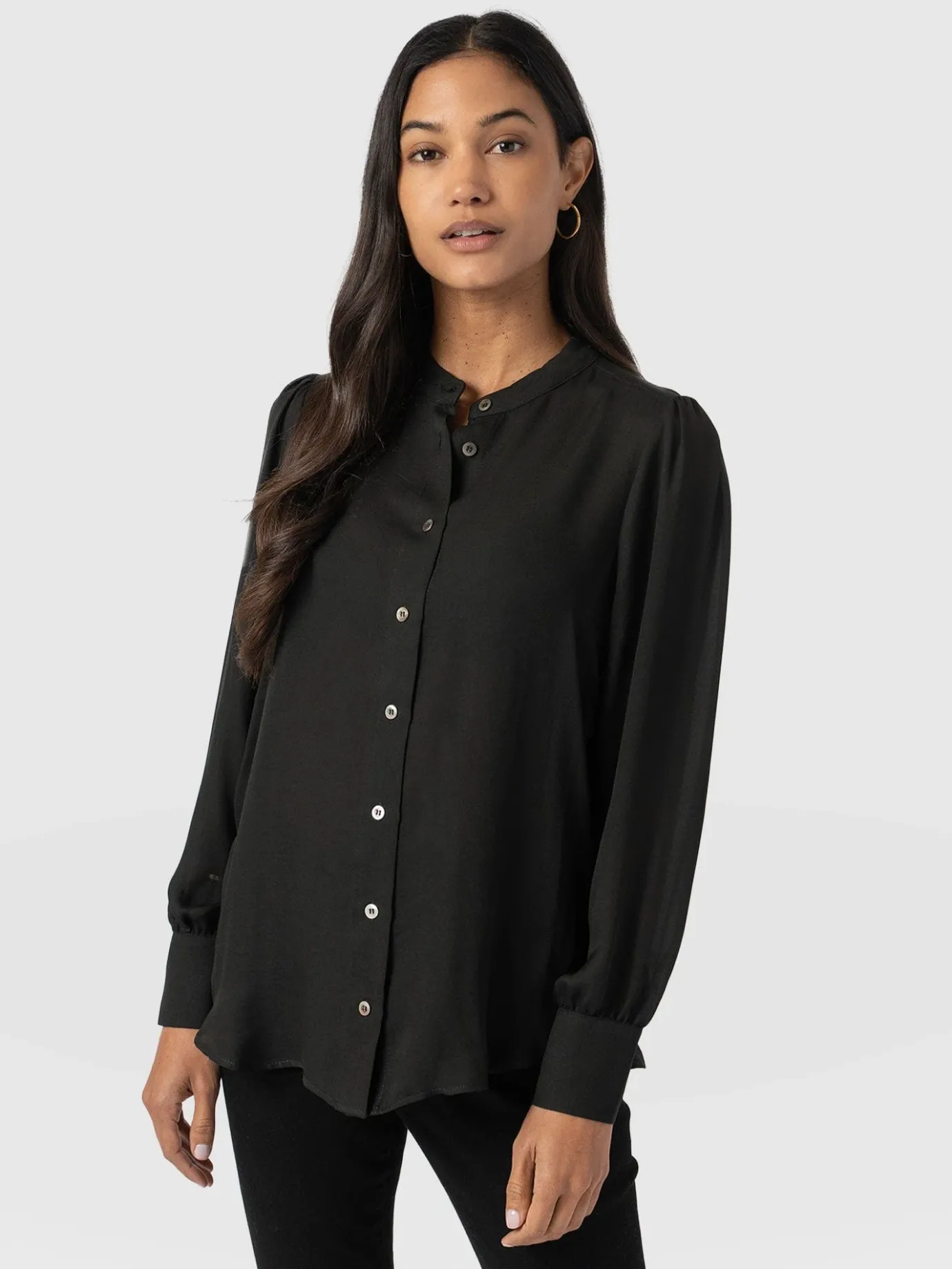 Blouses & Shirts|Saint and Sofia Paxton Pussybow Blouse - Black