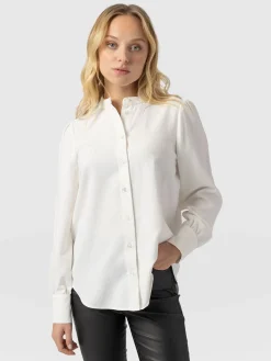 Blouses & Shirts|Saint and Sofia Paxton Pussybow Blouse - Cream