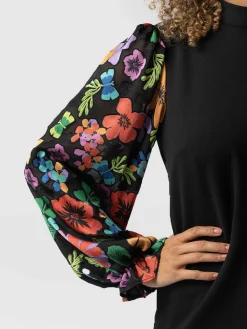 T-shirts & Tanks|Saint and Sofia Penny Puff Sleeve Long Sleeve - Pop Floral