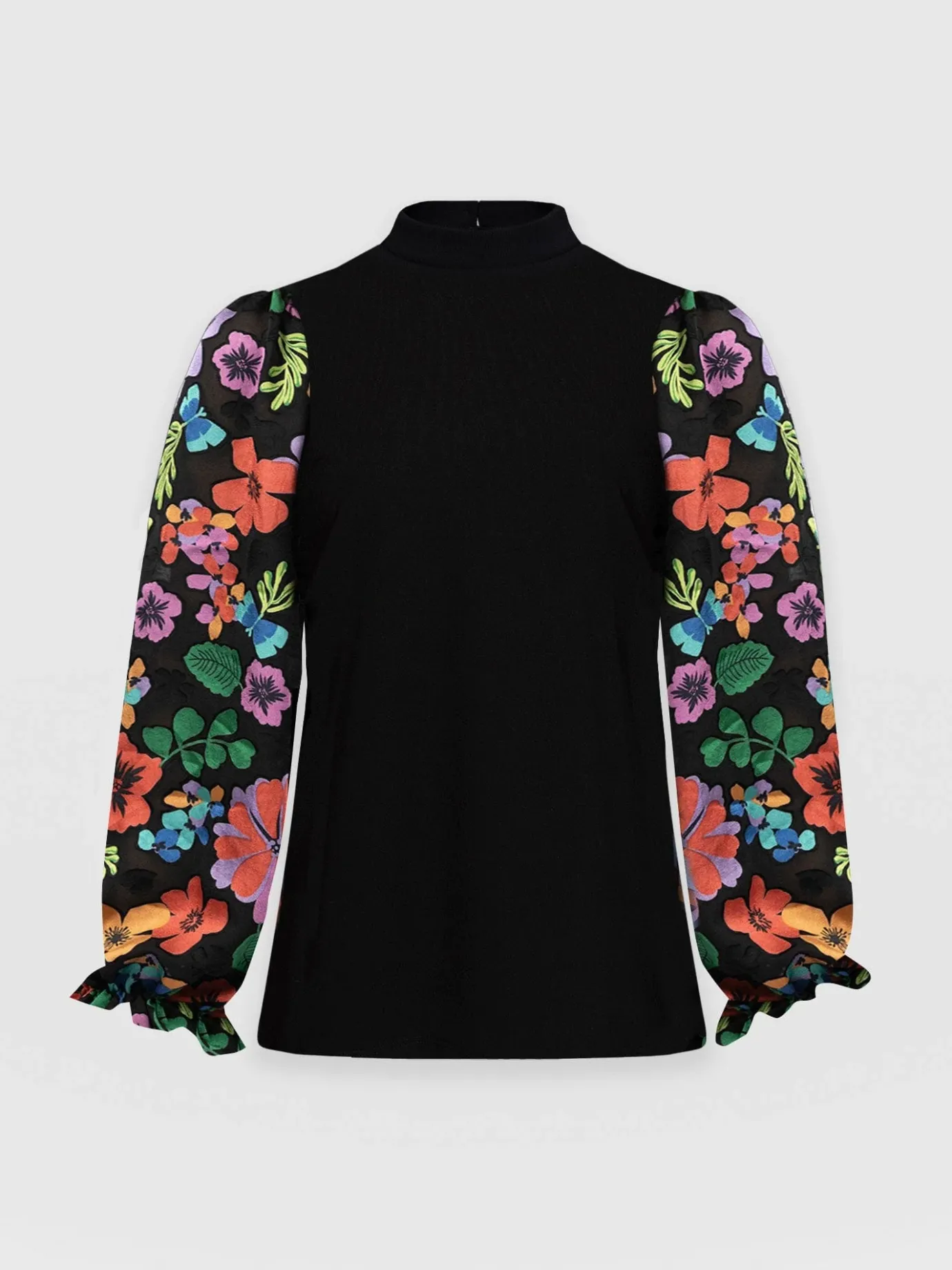 T-shirts & Tanks|Saint and Sofia Penny Puff Sleeve Long Sleeve - Pop Floral