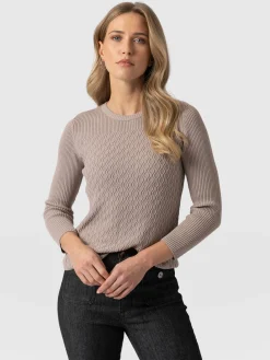 Knitwear|Sweaters|Saint and Sofia Primrose Knit Sweater - Malt