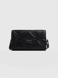 Accessories|Cross Body Bags|Saint and Sofia Quilted Keira Cross Body Bag - Black