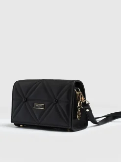 Accessories|Cross Body Bags|Saint and Sofia Quilted Keira Cross Body Bag - Black