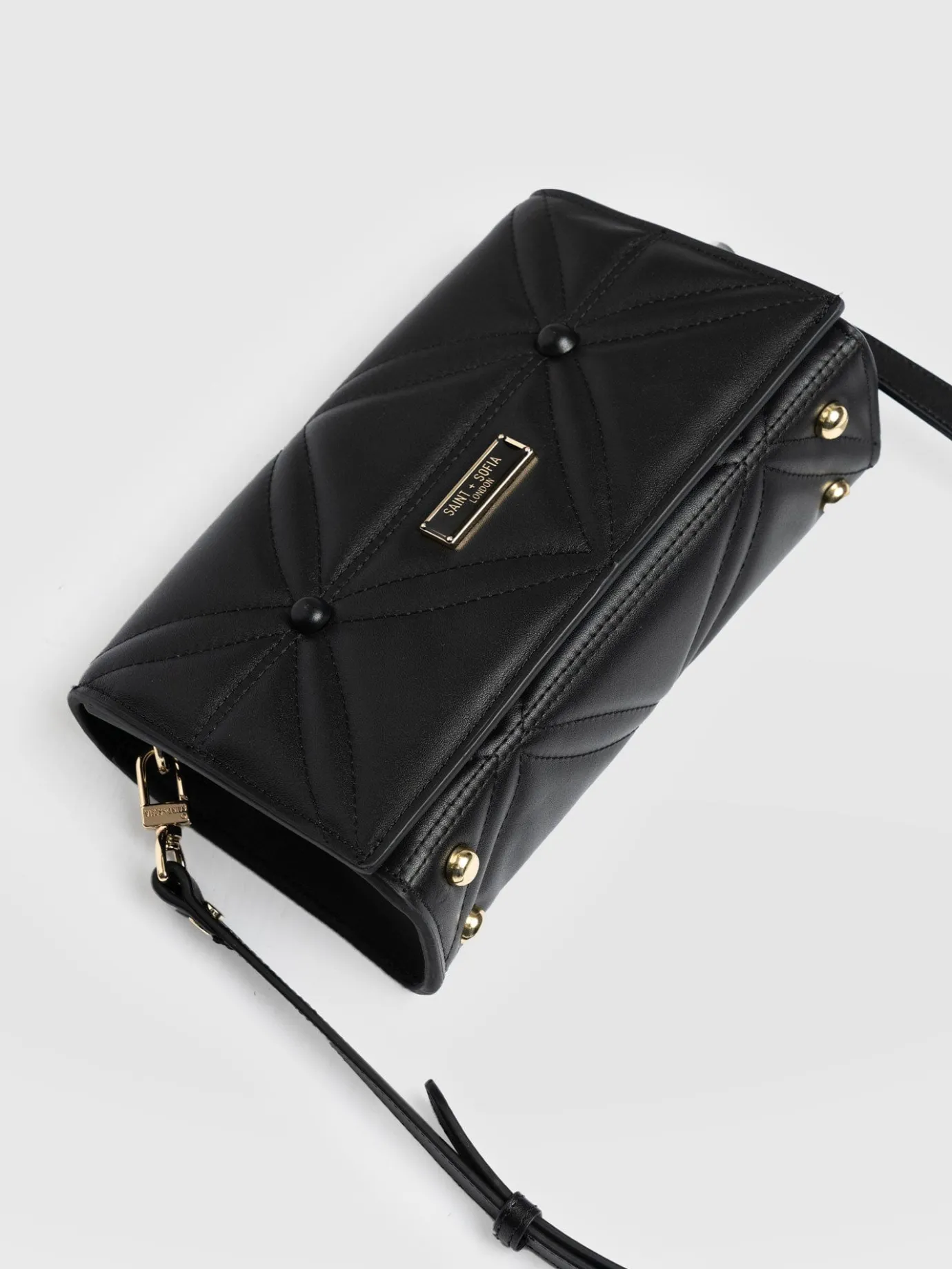 Accessories|Cross Body Bags|Saint and Sofia Quilted Keira Cross Body Bag - Black