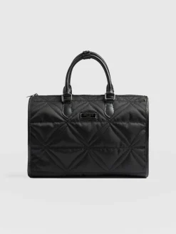 Accessories|Shoulder Bags|Saint and Sofia Quilted Maeve Duffle Bag - Black