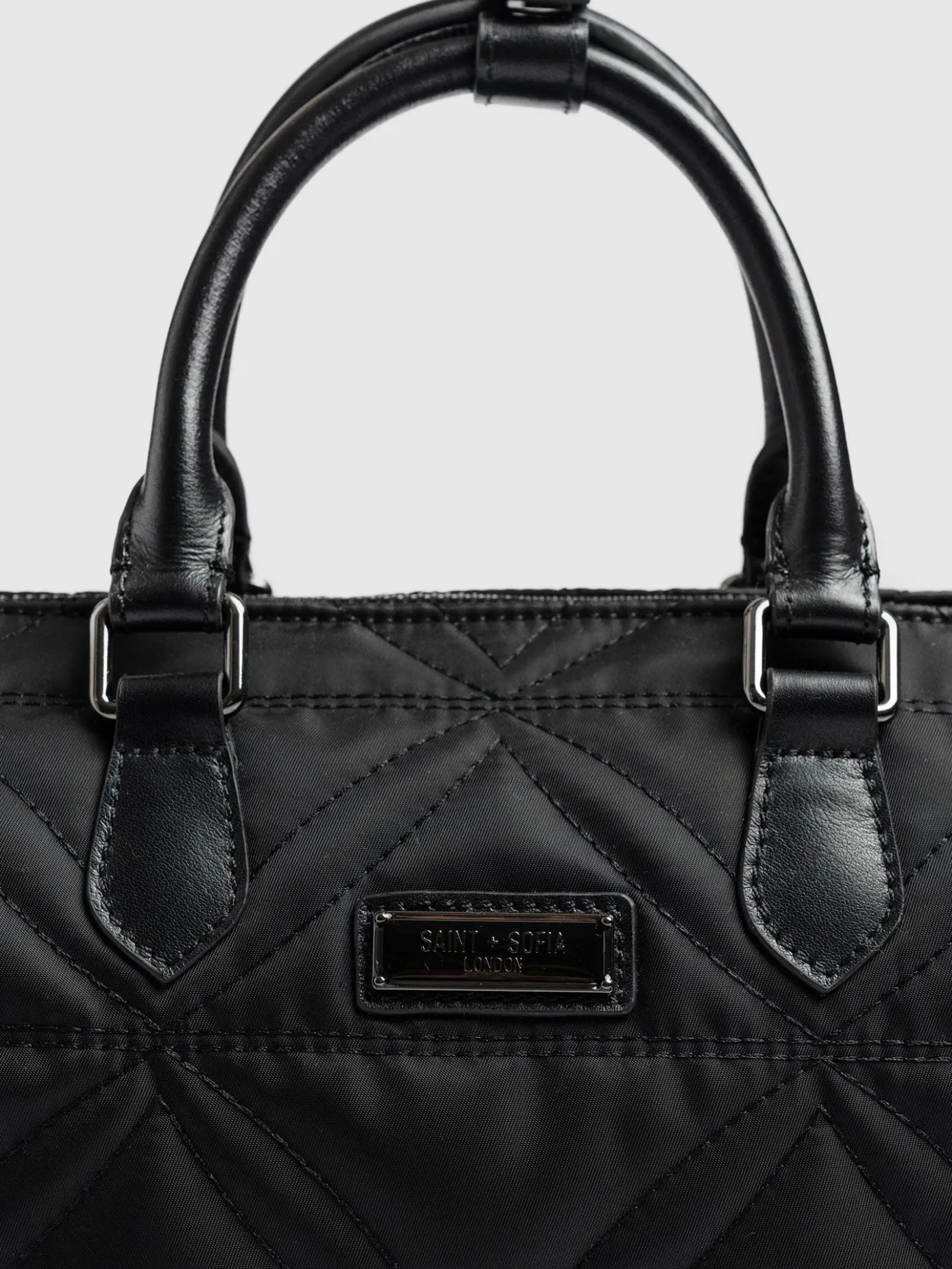 Accessories|Shoulder Bags|Saint and Sofia Quilted Maeve Duffle Bag - Black