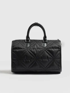 Accessories|Shoulder Bags|Saint and Sofia Quilted Maeve Duffle Bag - Black