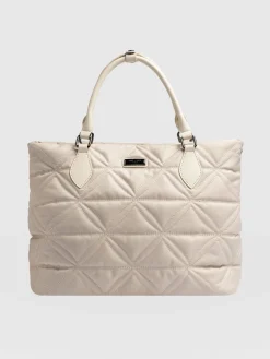 Shoulder Bags|Bags|Saint and Sofia Quilted Selene Shopper Bag - Cream