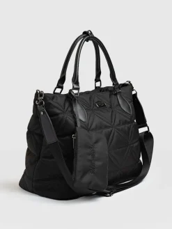 Tote Bags|Nylon Bags|Saint and Sofia Quilted Selene Shopper Bag - Black