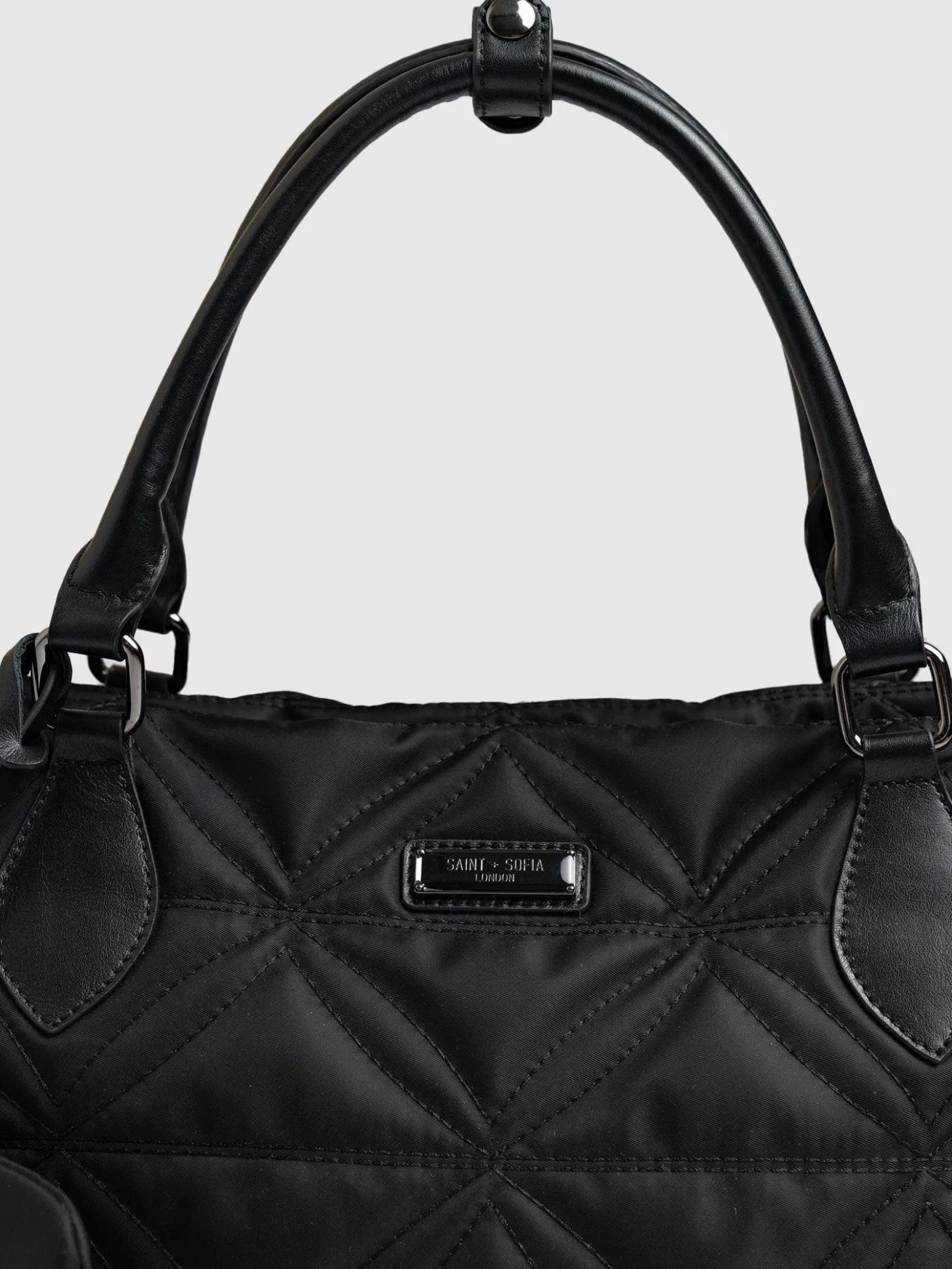 Tote Bags|Nylon Bags|Saint and Sofia Quilted Selene Shopper Bag - Black