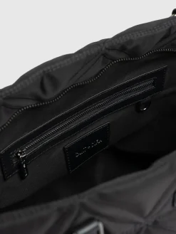 Tote Bags|Nylon Bags|Saint and Sofia Quilted Selene Shopper Bag - Black
