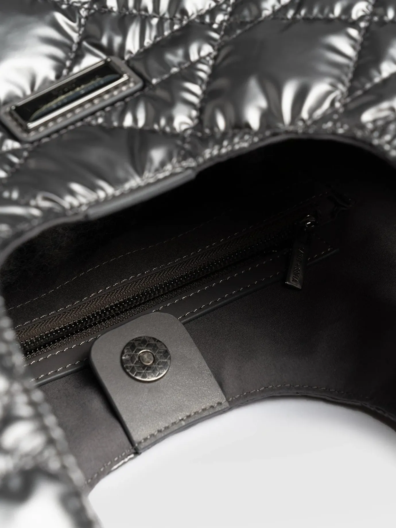 Shoulder Bags|Tote Bags|Saint and Sofia Quilted Stella Shoulder Tote Bag - Gunmetal