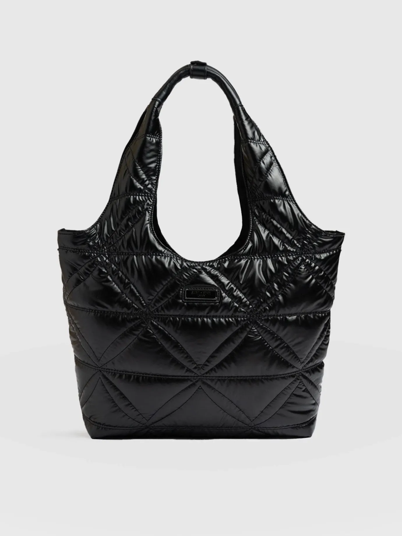 Shoulder Bags|Tote Bags|Saint and Sofia Quilted Stella Shoulder Tote Bag - Black