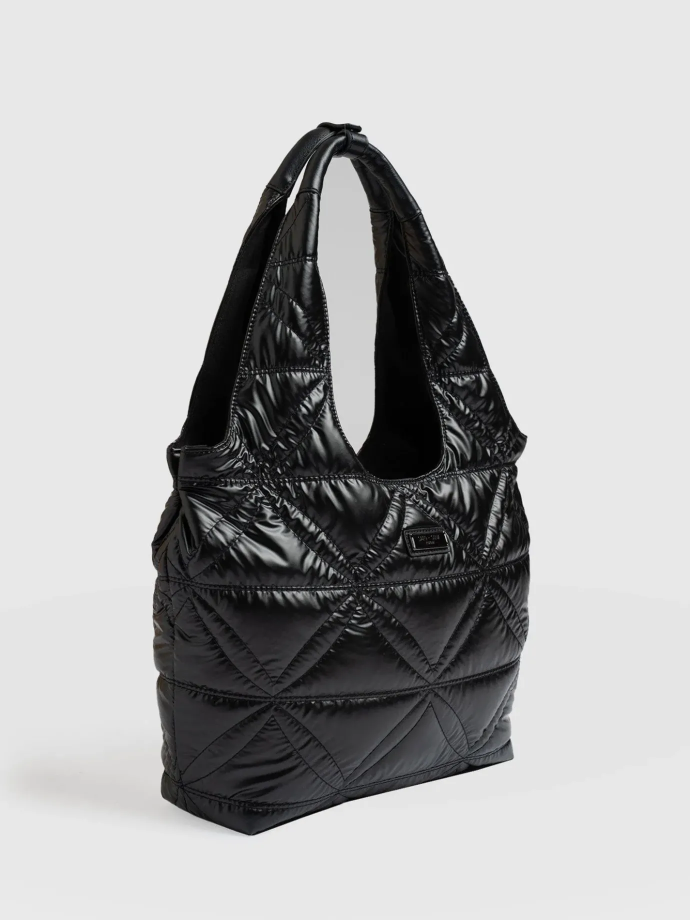 Shoulder Bags|Tote Bags|Saint and Sofia Quilted Stella Shoulder Tote Bag - Black