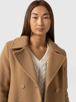 Coats & Jackets|Saint and Sofia Quinn Pea Coat - Camel