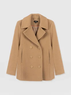 Coats & Jackets|Saint and Sofia Quinn Pea Coat - Camel