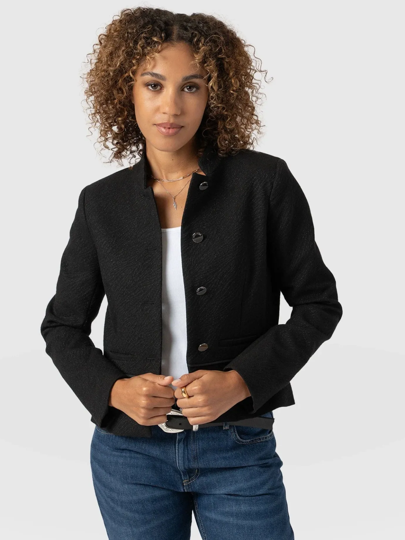 Coats & Jackets|Saint and Sofia Ramone Jacket - Zebra Jacquard