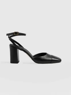 Shoes|Leather|Saint and Sofia Rayner Cap Toe Heel - Black