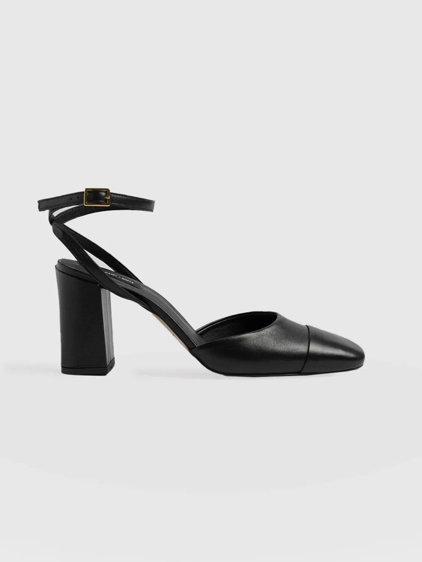 Shoes|Leather|Saint and Sofia Rayner Cap Toe Heel - Black